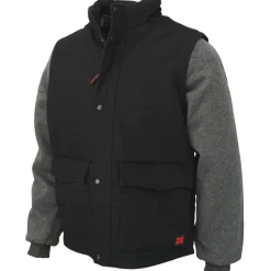 Tough Duck Safety Shoes|Work Outerwear<Duck Zip-Off Sleeve Jacket Black/Grey