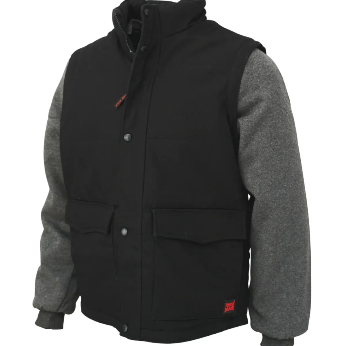 Tough Duck Safety Shoes|Work Outerwear<Duck Zip-Off Sleeve Jacket Black/Grey