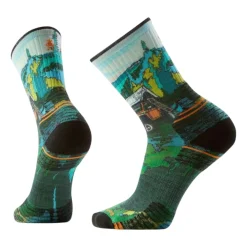 Hike Targeted Cushion Print Crew Socks