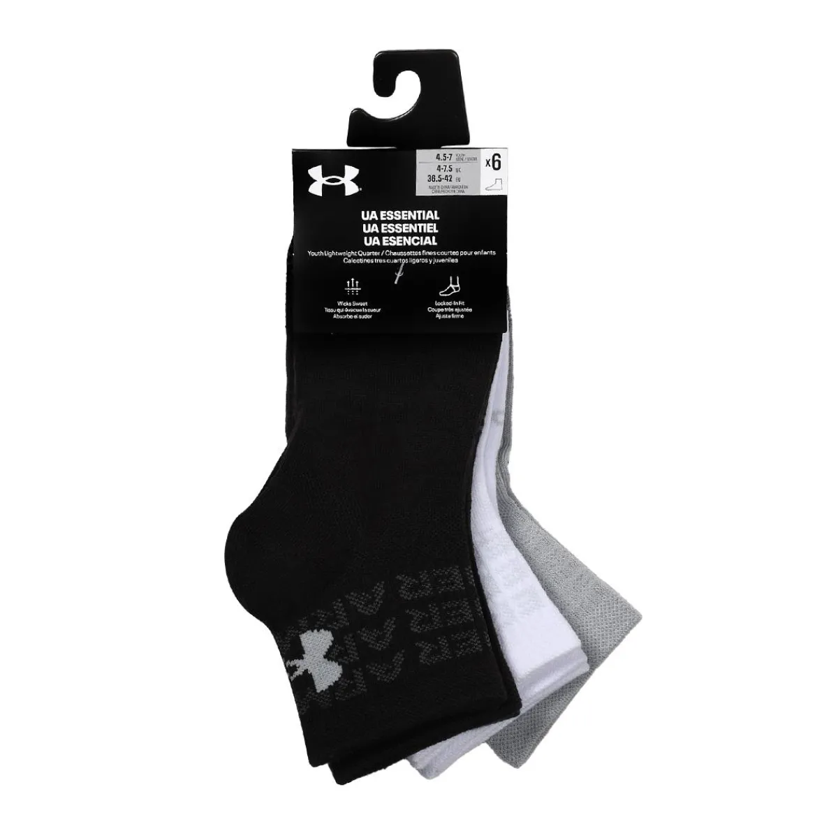 Under Armour Boxers And Panties|Socks<Junior's UA Essentials Short Socks - 6 pairs Black/Mod Gray