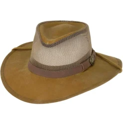 Outback Belts|Hats And Caps<Kodiak with Mesh Oilskin Hat Tan