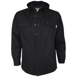 Gatts Safety Shoes|Work Outerwear<Lined canvas shirt with hood Black