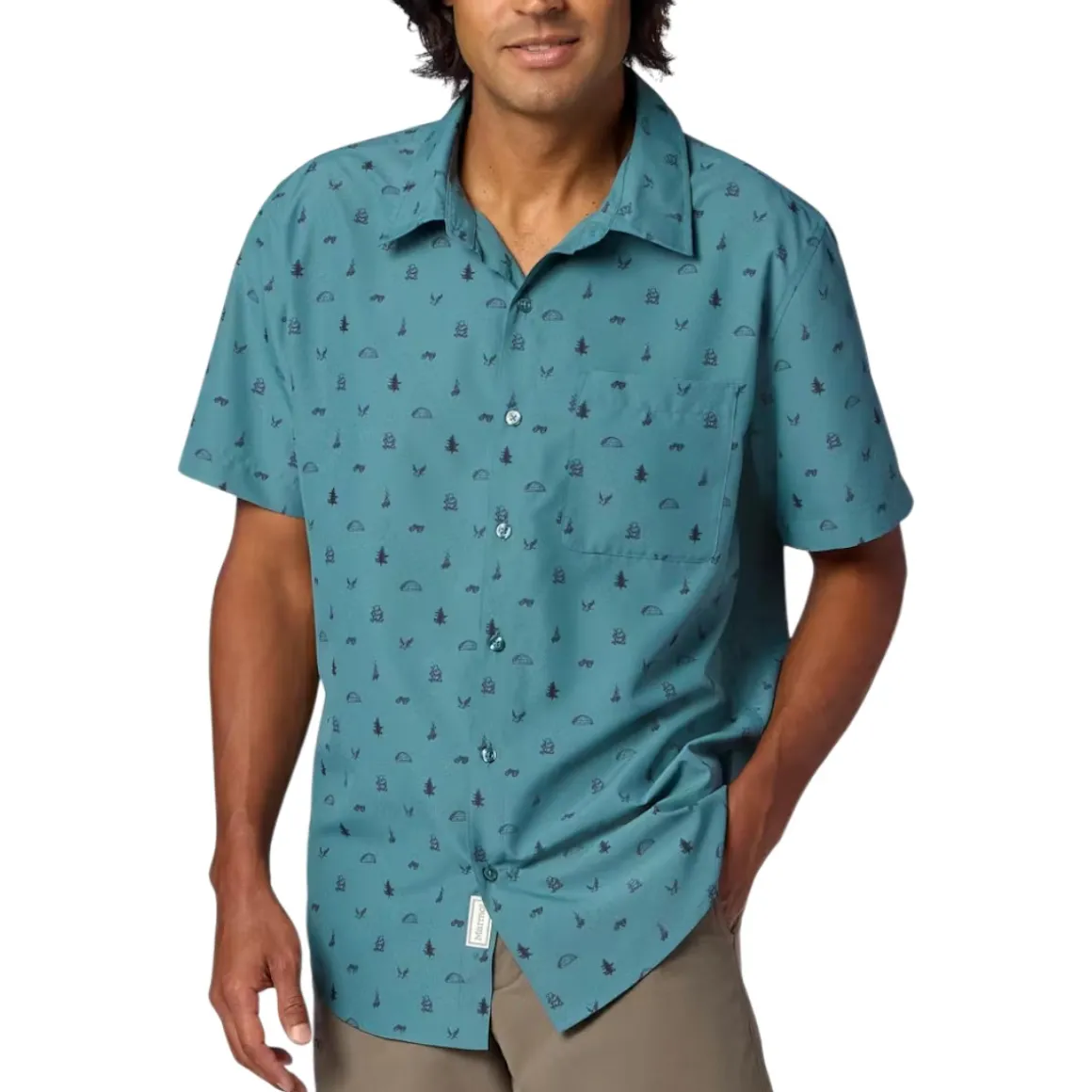 Men's AirExchange UPF 40 Novelty Short-Sleeve Collared Shirt