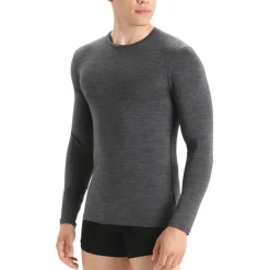 Icebreaker Boxers And Panties|Socks<Men's Anatomica Long Sleeve Crewneck Shirt Jet Heather