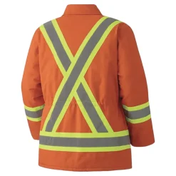 Pioneer Safety Shoes|Work Outerwear<Men's 5537A Quilted Duck Safety Jacket Orange