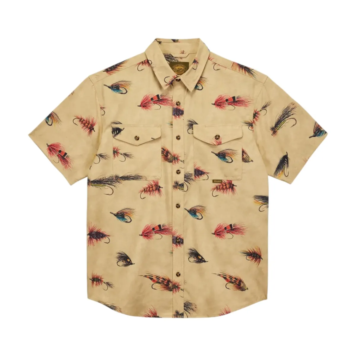Hooké Waders And Wading Boots|Fishing Shirts And T-Shirts<Men's Atlantic Salmon Flies Short Sleeve Shirt Oat