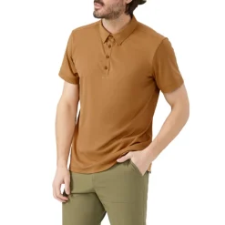 Chlorophylle Shirts|Swimwear<Men's Austral Pique Polo Shirt Brown Sugar