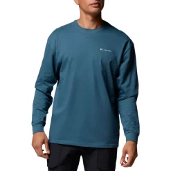 Columbia Shirts|Swimwear<Men's Black Butte Long Sleeve Graphic T-Shirt Everblue