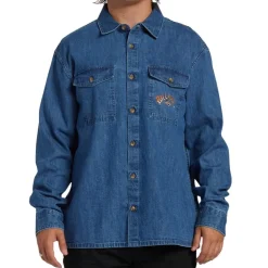 Billabong Shirts|Swimwear<Men's Bong Day Long Sleeve Shirt Denim Blue