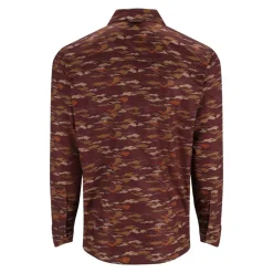 Simms Waders And Wading Boots|Fishing Shirts And T-Shirts<Men's Challenger Ls Shirt Mahogany Riverbed Print