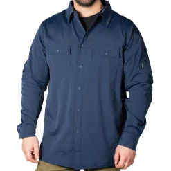 Caterpillar Safety Shoes|Work Outerwear<Men's Convertible Long-Sleeve Shirt 421-Blue