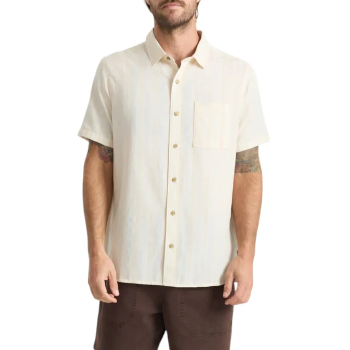Roark Shirts|Swimwear<Men's Crosswinds Button Up Shirt Unbleached