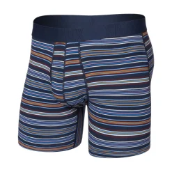 SAXX Boxers And Panties|Socks<Men's DropTemp® Cooling Cotton Boxer Briefs |Vivid Stripe/Maritime