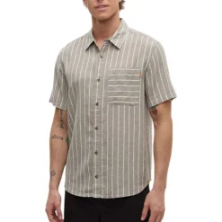Tentree Shirts|Swimwear<Men's Dundas Shirt Clay Wide Pinstripe