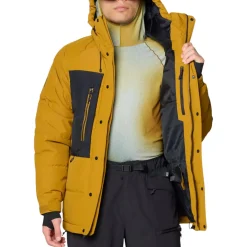 Mountain Hardwear Insulated Jackets|Windbreaker Jackets<Men's First Tracks™ Down Jacket Olive Gold / Black