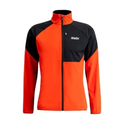 Swix Insulated Jackets|Windbreaker Jackets<Men's Focus Wind Jacket Fiery Red / Black