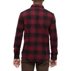 Tentree Shirts|Swimwear<Men's Forest Flannel Shirt Deep Burgundy Creekside Plaid