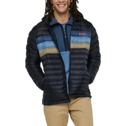 Cotopaxi Insulated Jackets|Windbreaker Jackets<Men's Fuego Down Hooded Jacket Carbon Stripes
