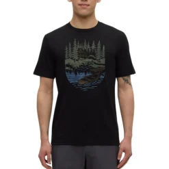 Tentree Shirts|Swimwear<Men's Getaway T-Shirt Meteorite Black / Light Moss