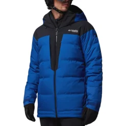Columbia Insulated Jackets|Windbreaker Jackets<Mens Glacier Ridge™ Down Jacket Mountain Blue / Black