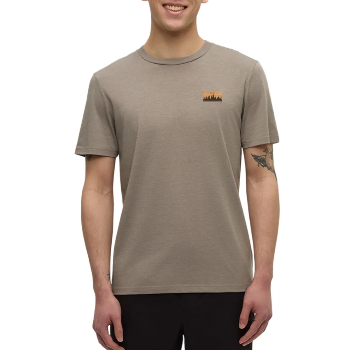 Tentree Shirts|Swimwear<Men's Juniper Cork Patch T-Shirt Clay Heather Cork Patch