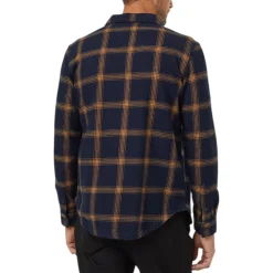 Tentree Shirts|Swimwear<Men's Kapok Flannel Colville Button Up Shirt Midnight Blue / City Plaid