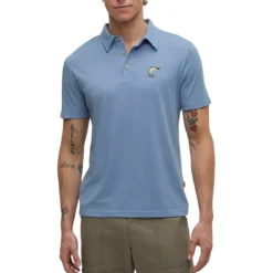 Tentree Shirts|Swimwear<Men's Lake Life Astir Polo Lakeside Blue Heather / Leaping Fish
