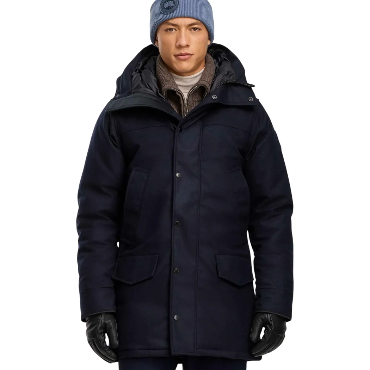 Canada Goose Insulated Jackets|Windbreaker Jackets<Men's Langford Wool Parka Atlantic Navy Melange