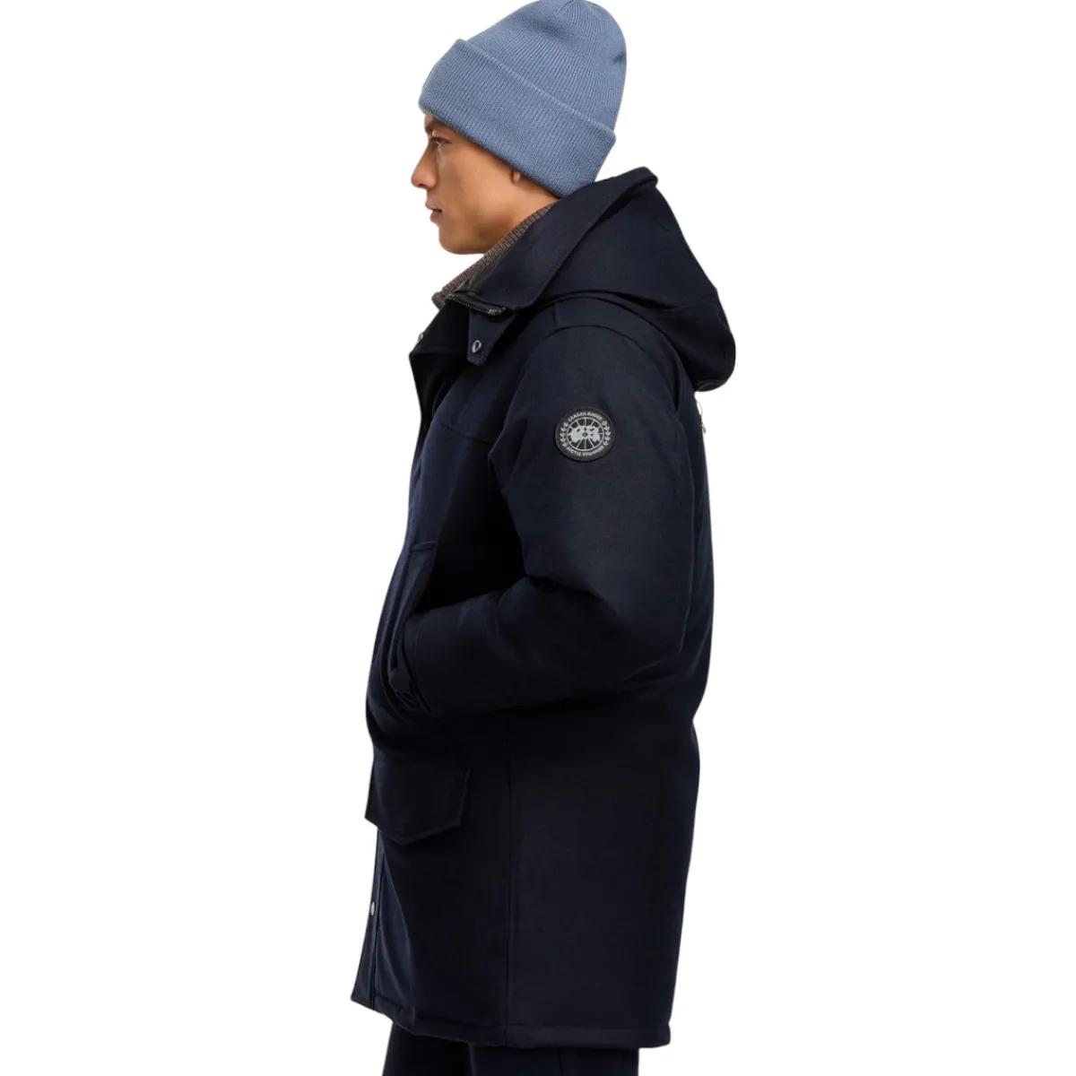 Canada Goose Insulated Jackets|Windbreaker Jackets<Men's Langford Wool Parka Atlantic Navy Melange