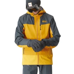 Picture Organic Clothing Insulated Jackets|Windbreaker Jackets<Men's 3-Layer Broader Hardshell Jacket Camel / Blue