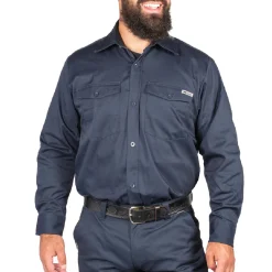Black Bear Safety Shoes|Work Outerwear<Men's Long Sleeve Shirt Navy