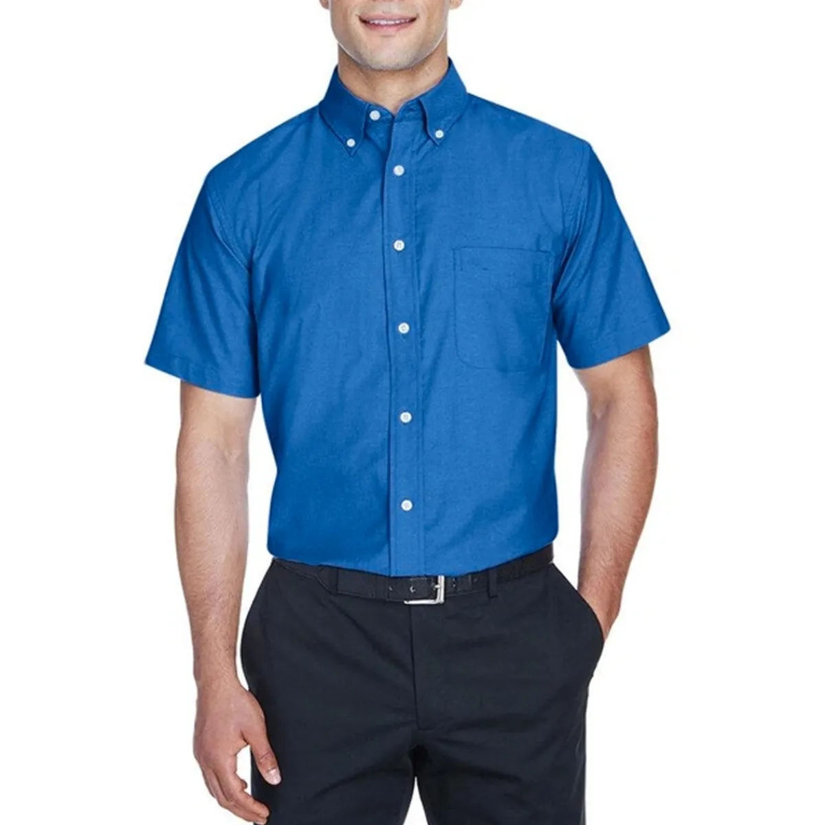 Harriton Safety Shoes|Work Outerwear<Men's Long Sleeve Shirt French Blue
