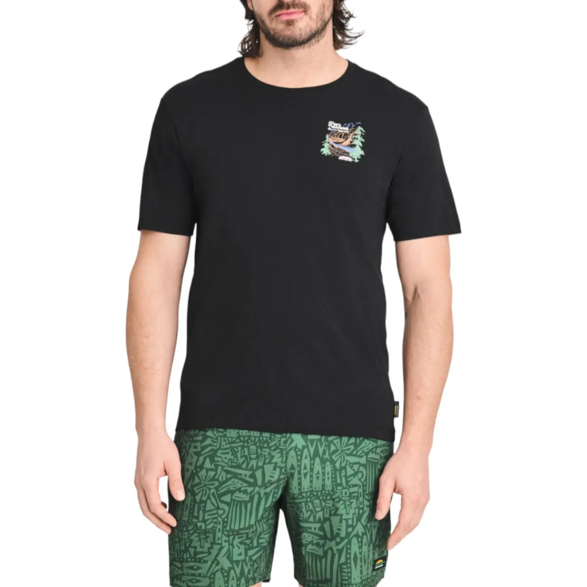 Chlorophylle Shirts|Swimwear<Men's Parc National T-Shirt Pure Black