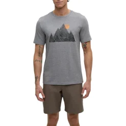 Tentree Shirts|Swimwear<Men's Peak T-Shirt Grey Heather/Meteorite Black