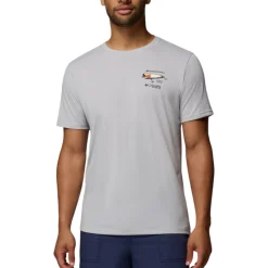Columbia Shirts|Swimwear<Men's PFG Lure Lineup T-Shirt Cool grey heather