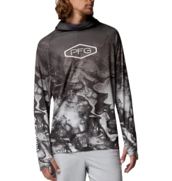 Columbia Shirts|Swimwear<Men's PFG Super Terminal Tackle Vent Hoodie Shark Aerials Fade