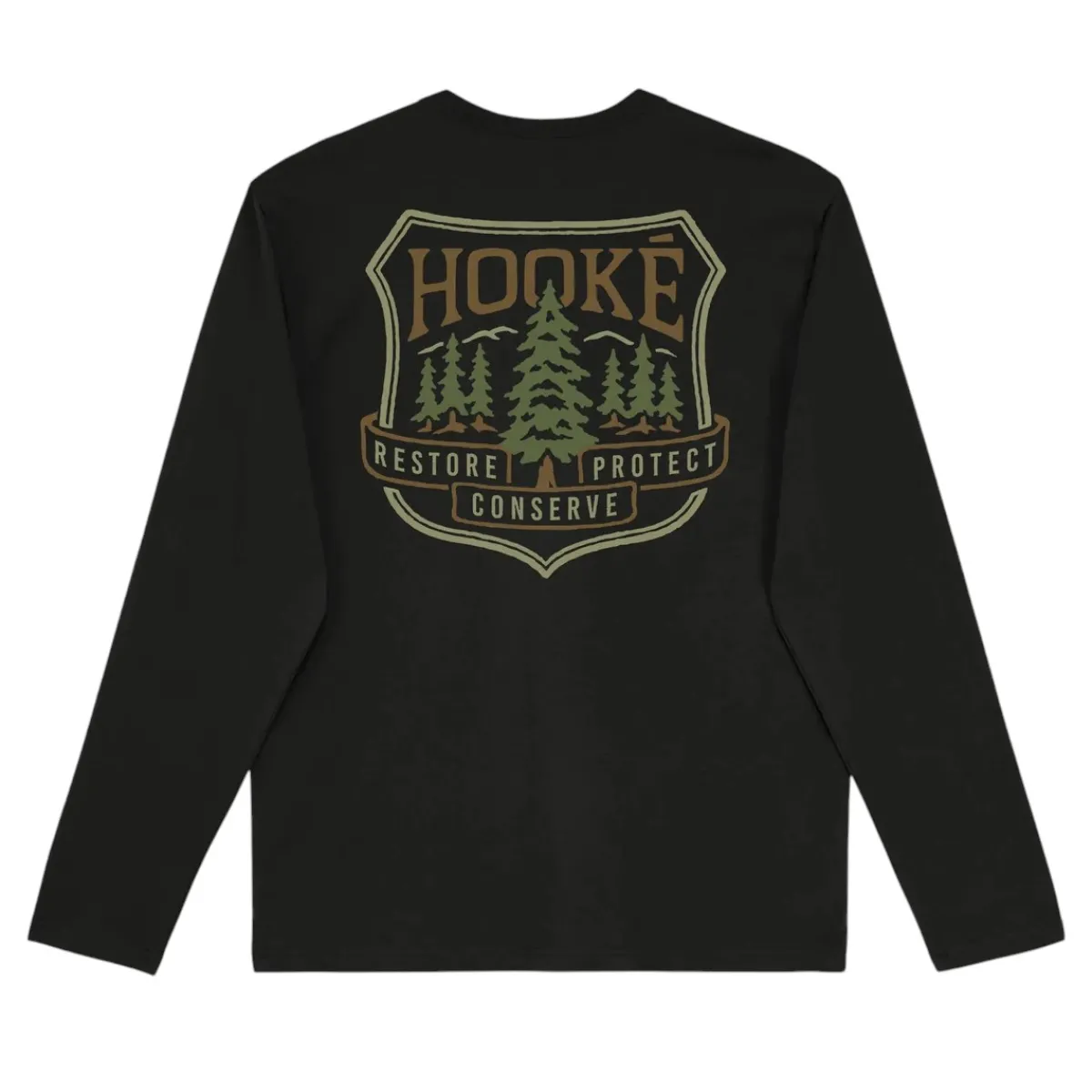 Hooké Waders And Wading Boots|Fishing Shirts And T-Shirts<Men's Pine Trees Long Sleeve Tee Black