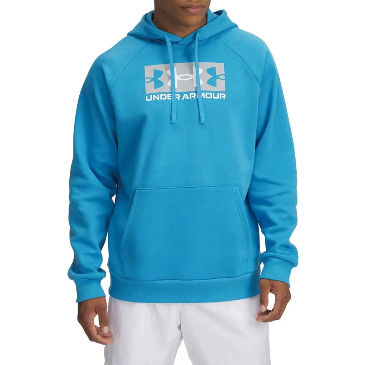 Under Armour Shirts|Swimwear<Men's Rival Fleece Logo Hoodie Ether Blue-Mod Gray-White