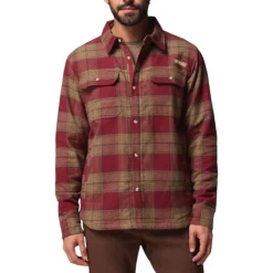 Columbia Shirts|Swimwear<Men's Saddle Point™ Flannel Red Jasper Iron Sight Buffalo