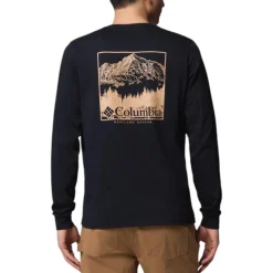 Columbia Shirts|Swimwear<Men's Seasonal Logo Long Sleeve Crewneck Black, Meadowland