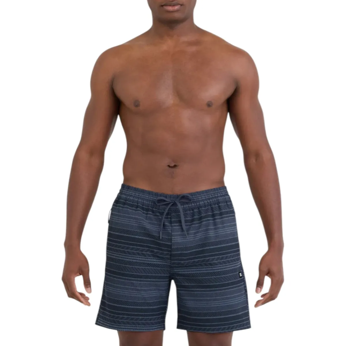 SAXX Shirts|Swimwear<Men's Sea to Shore 2N1 Hybrid Swim Trunk Agitated Stripe Indigo