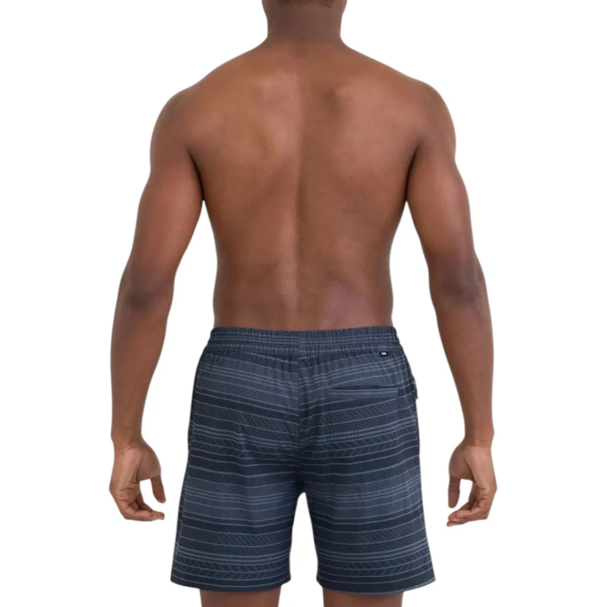 SAXX Shirts|Swimwear<Men's Sea to Shore 2N1 Hybrid Swim Trunk Agitated Stripe Indigo