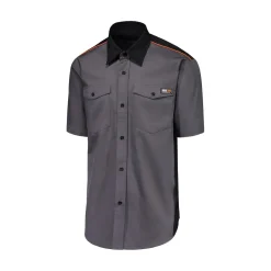 10/4 Job Safety Shoes|Work Outerwear<Men's 25-650 Short Sleeve Shirt Grey