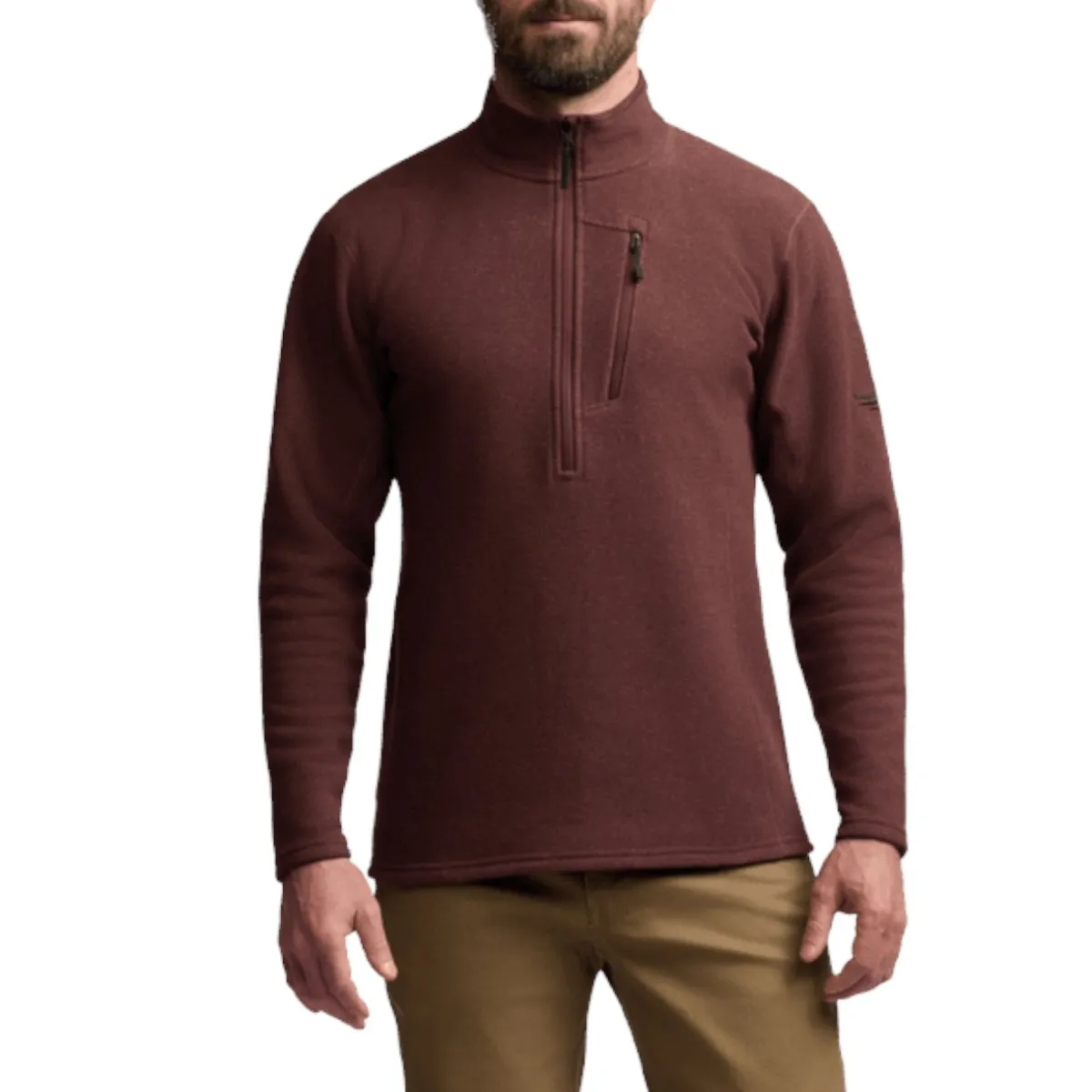 Sitka Shirts|Swimwear<Men's Snowcrest Half-Zip Fleece Pullover Cherry Wood Heather