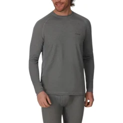 Simms Waders And Wading Boots|Fishing Shirts And T-Shirts<Men's Strata 160 Long Sleeves Crew Base Layer Top Dark Grey Heather