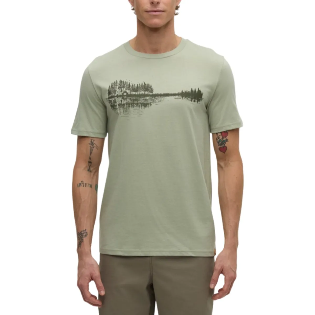 Tentree Shirts|Swimwear<Men's Summer Guitar T-Shirt Light Moss / Deep Olive