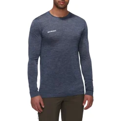 Mammut Shirts|Swimwear<Men's Tree Wool FL Longsleeve T-Shirt Marine Melange