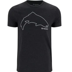 Simms Waders And Wading Boots|Fishing Shirts And T-Shirts<Men's Trout Outline Short Sleeve T-Shirt Dark Gunmetal Heather