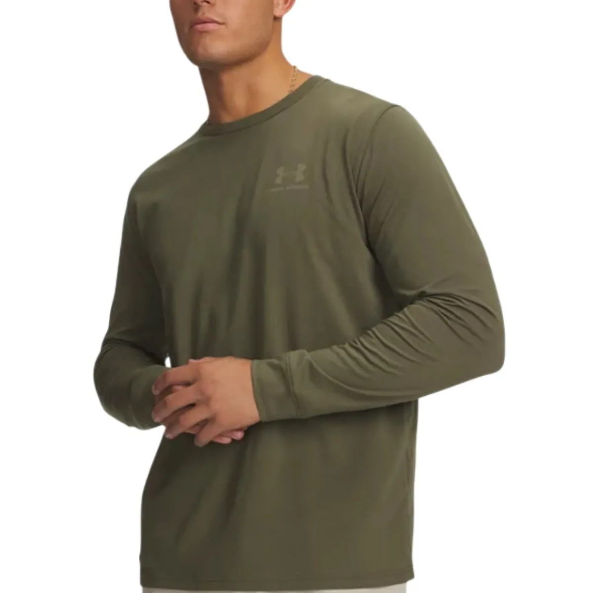 Under Armour Shirts|Swimwear<Men's UA Sportstyle Left Chest Long Sleeve T-Shirt Marine OD Green / Field Khaki