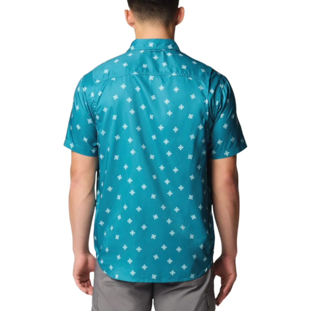 Columbia Shirts|Swimwear<Men's Utilizer Printed Woven Short Sleeve River Blue Sundot Tonal
